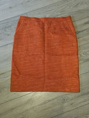 Anne Klein Orange Tweed Pencil Skirt Women's 6